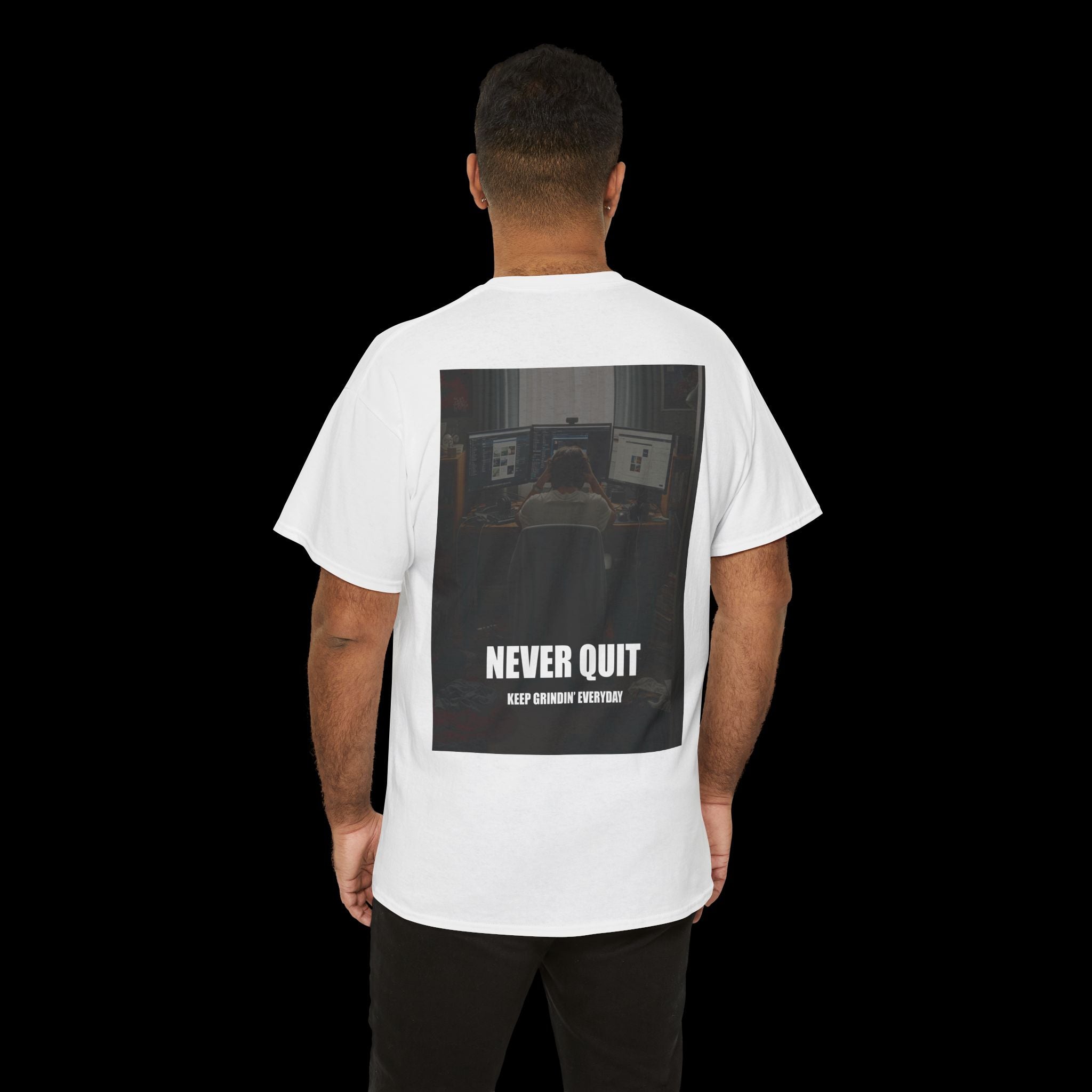 NEVER QUIT KEEP GRINDIN' T-Shirt | Motivational Work Hard Tee