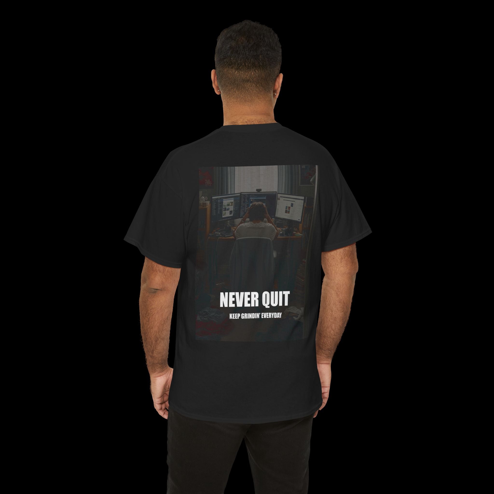 NEVER QUIT KEEP GRINDIN' T-Shirt | Motivational Work Hard Tee